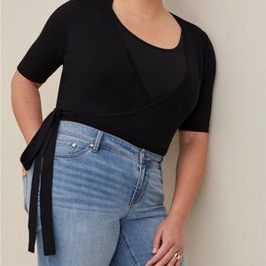 Shrug Wrap Short-Sleeve Fitted Sweater